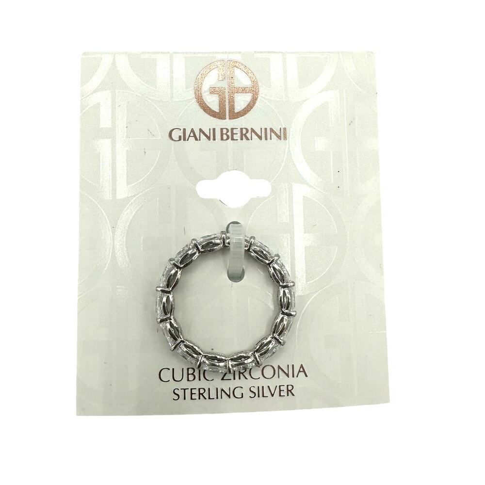 Giani Bernini Cubic Zirconia Oval Eternity Band in‎ Sterling Silver Size 8